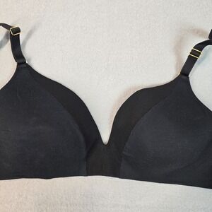 Lively 36D Black Wireless Bra Mesh Trim Soft Cup Everyday Comfort T Shirt Bra